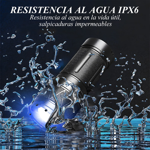 Linterna Led Recargable Usb, 5 Modos, Ipx4,lámpara Táctica