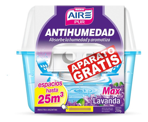 Antihumedad Aire Pur Max 25m3 Fragancia Lavanda Humedad 250g