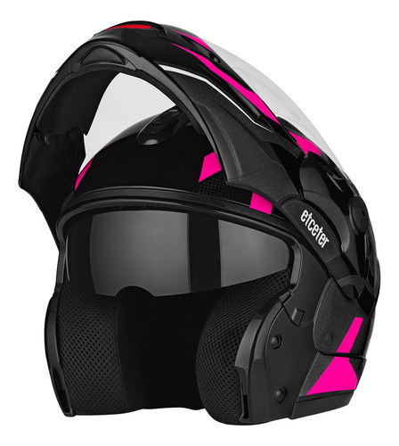 Capacete Articulado Robocop Etceter Captiva Stronger Faster Cor Rosa Tamanho Do Capacete 58