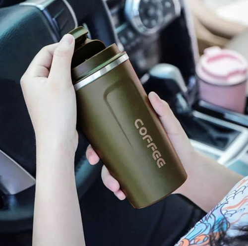 Vaso Térmico Café, 510 Ml Hermético Acero Inox, C/tapa 13600 Verde