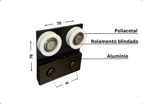 Roldana Dupla 1122 2 Furos Para Trilho 1030 | MercadoLivre