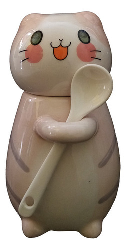 A N Modelo De Gato En Forma De Azúcar Con Cuchara Color