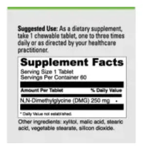 Davinci Labs Dmg Glucónico 250mg 60 Tabletas