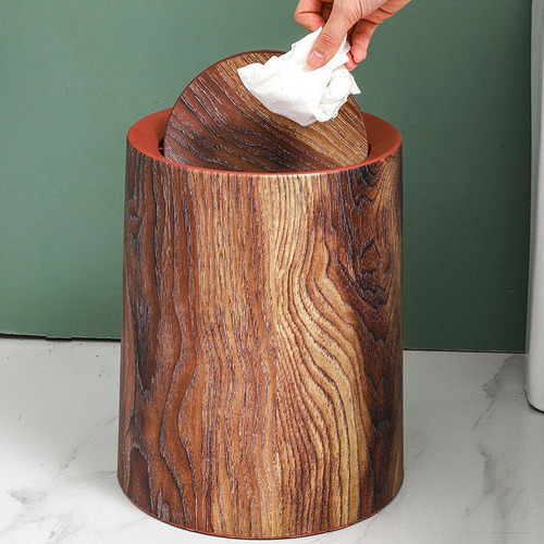 0 Imitación De Madera Basura Puede Basura Contenedor De 13l