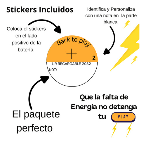 Kit Completo, Cargador+2 Pilas Lir2032+6 Bits Con Luz Led