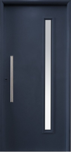 Puerta Exterior Semi Premium Lisa Blanca Con Vidrio Lateral