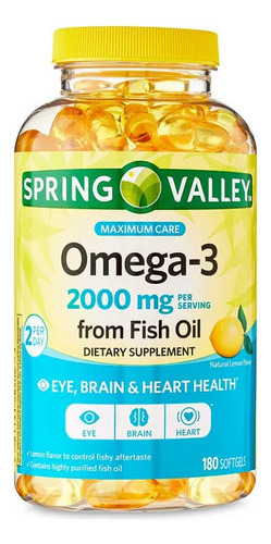 Spring Valley Omega-3 2000mg 180 Capsulas Sabor N/a