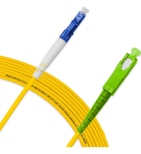 Cordão 15m Lc/upc-sc/apc Simplex Monomodo Os2 Miljet Anatel