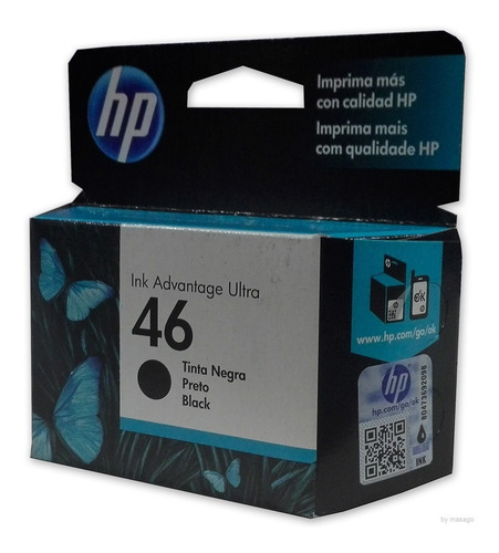 Cartucho Tinta Hp 46 Negro Cz637al Original 2529 4729 5738