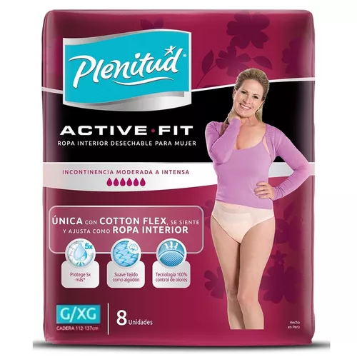 Pañal Adulto Plenitud Ropa Active Mujer G/XG 8u