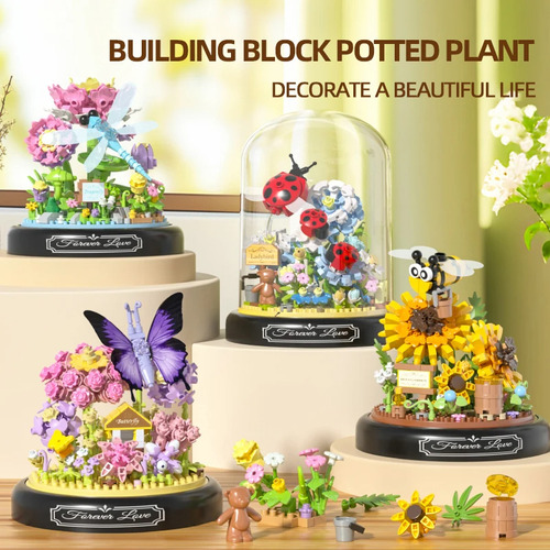 Bloque De Flores Para Insectos, Abeja, Mariposa, Bonsái, Mod