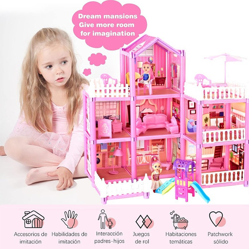 Casita Casa De Muñecas Con Muebles Castillo De Princesa Diy
