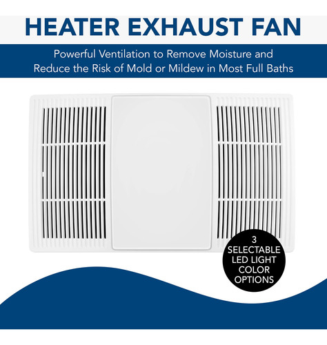 Aquecedor De Exaustão De Banheiro Led Light 80 Cfm Broan-nut