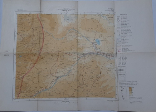 Neuquen Antiguo Plano 1964 I. Geográfico Ro 399