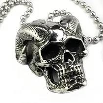 Comprar Dije Calavera Demonio Lucifer Baphomet Acero Inoxidable