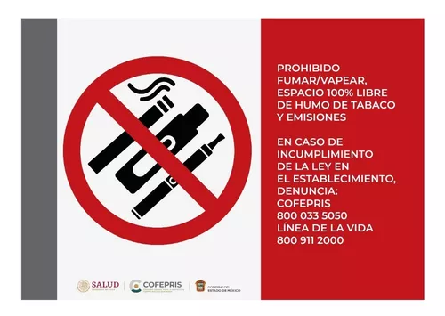 12 Señalamientos Prohibido Fumar Y/o Bapear