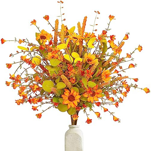 4 Piezas De Flores Falsas De Otoño Decoración, Arregl...