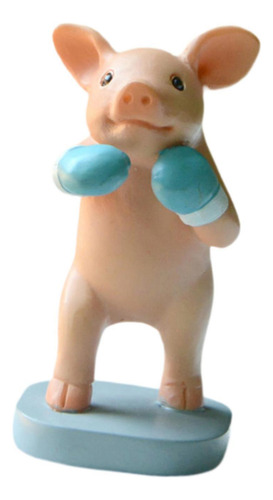 Figurita De Cerdo Deportivo En Miniatura, Estatua De Boxeo