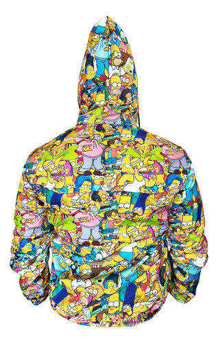 Chamarra Rompevientos Impermeable Con Gorro Los Simpson
