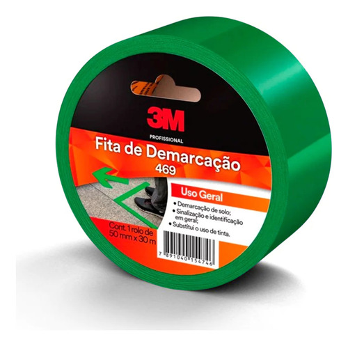 Fita P/ Demarcação De Solo 469 3m 50mm X 30 Mt Várias Cores