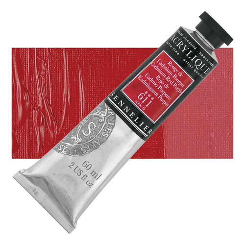 Acrílico Para Artistas Extrafinos 59 Ml Rojo Cadmio Morado S