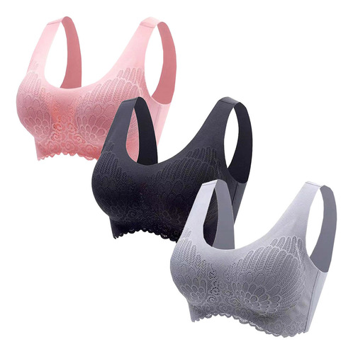 Paquete De 3 Sostenes Ww Underwear Para Mujer, Ropa Inter