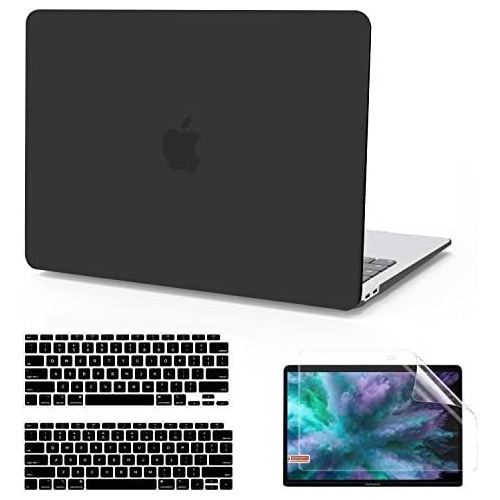 Funda Rigida Color Negro Con Mica Compatible Con Macbook Air