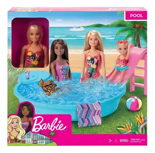 Barbie Piscina Pileta Con Muñeca Mattel Ghl91
