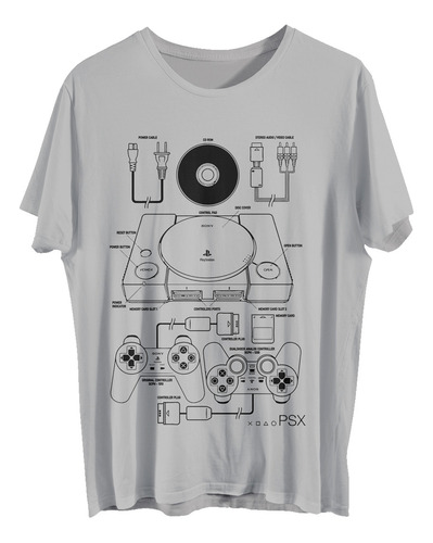 Playstation - Remera Gris Unisex Algodon - Sony Games