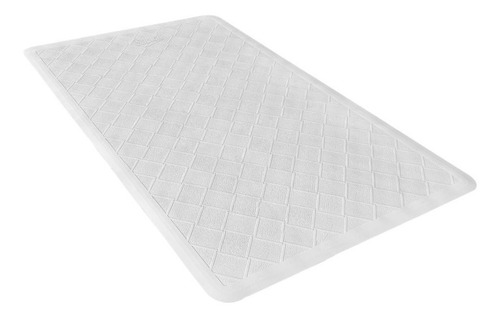 Tapete De Hule Antiderrapante Para Baño Tamaño Grande Color Blanco