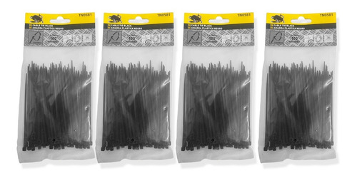 Imagen 2 de 5 de 400 Amarra Plastica 2.5 X 100mm Brida Abrazadera Nylon Negro