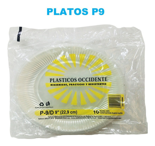 Platos Plásticos Desechable Transp P-9 10unid  Precio 2 Paqt