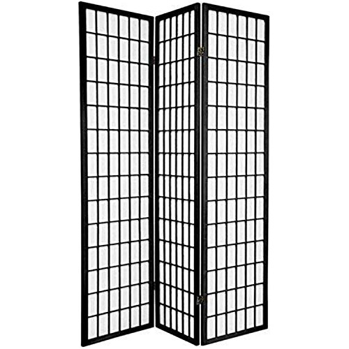 Biombo Shoji Ventana Oriental 6 Ft. Negro - 3 Paneles