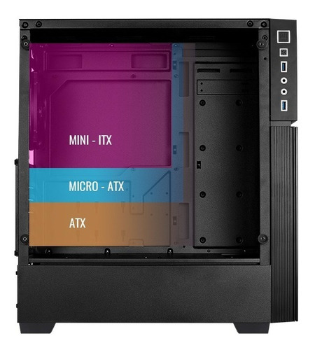 Imagen 9 de 10 de Gabinete Gamer Aerocool Playa Black