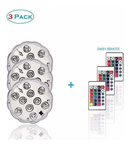 Imagen 6 de 7 de Luces Led Sumergibles Bajo El Agua Impermeable Rgb Camb...