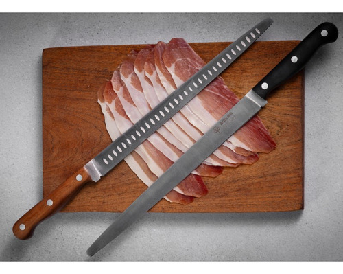 Cuchillo Jamonero Pom Alveolada Boker Arbolito 26cm Color Plateado