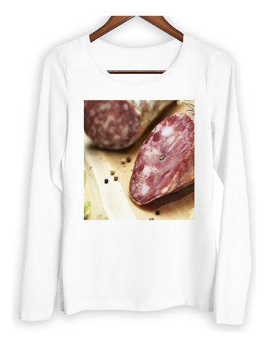 Remera Mujer Ml Salame Chacinado Fiambre Comida Chorizo P5