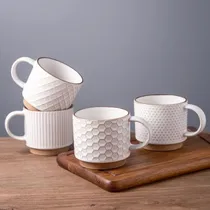 Comprar Tazas De Café Apilables De 12 Onzas De Gbhome, Tazas De Café
