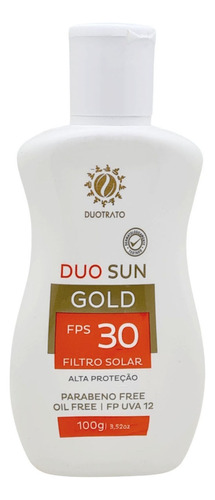 Filtro Solar Fator 30 Alta Proteção Duo Sun Gold 100g