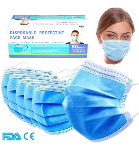 Tapabocas 50 Piezas Cubrebocas Plisado Tricapa Termosellado