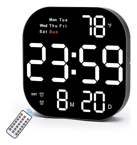 Reloj De Pared Digital, 10.5 Pulgadas, Gran Pantalla Le...