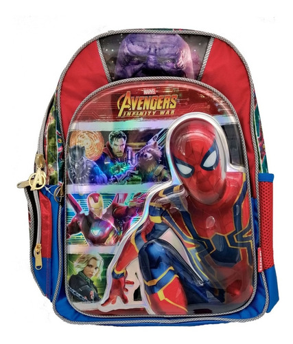 Mochila Primaria Spiderman 3d Hombre Araña Ruz