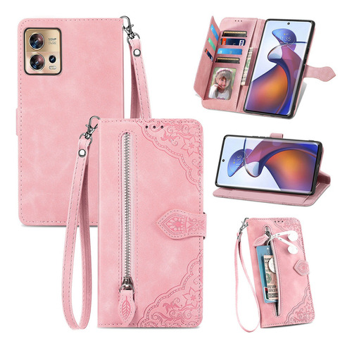 Funda De Cuero Retro Con Tapa For Motorola, Con Cordón