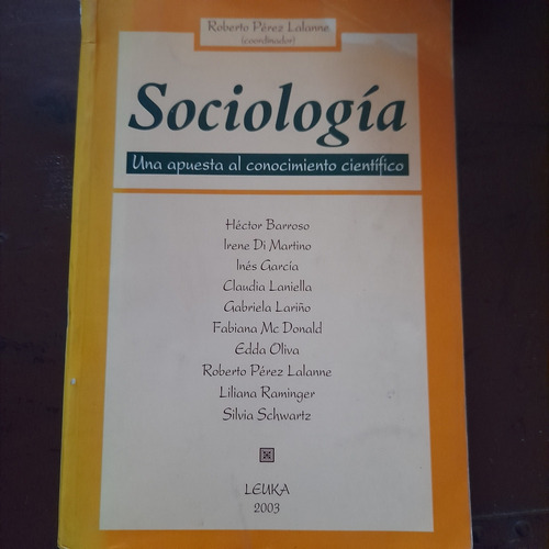 Sociología Perez Lalanne Universidad Kennedy 2003 E6