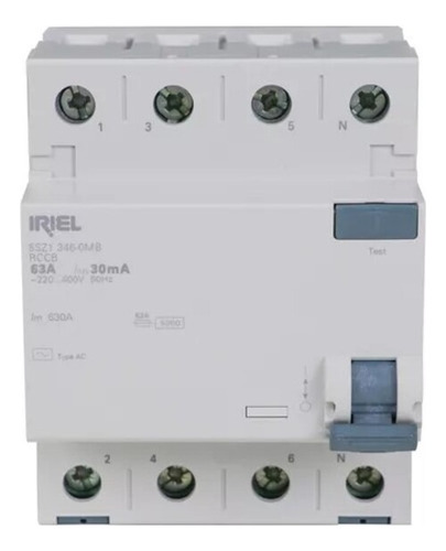 Dispositivo Dr 4p 63a 30ma Iriel 5sz1
