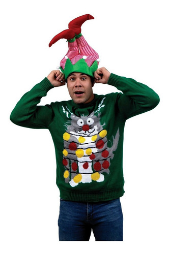 Suéter Navideñougly Sweater Gato Enredado  - Talla M