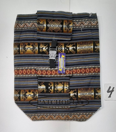 Imagen 4 de 9 de Mochila Aguayo Bolso Artesanal Étnica Regulable Artesanal