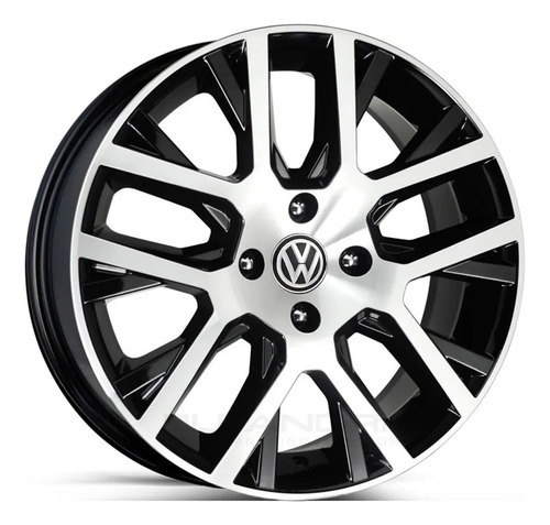 Rodas Vw Saveiro Cross R45 Aro 17 (4x100) (jogo) +bicos Cor Preto Diamantado