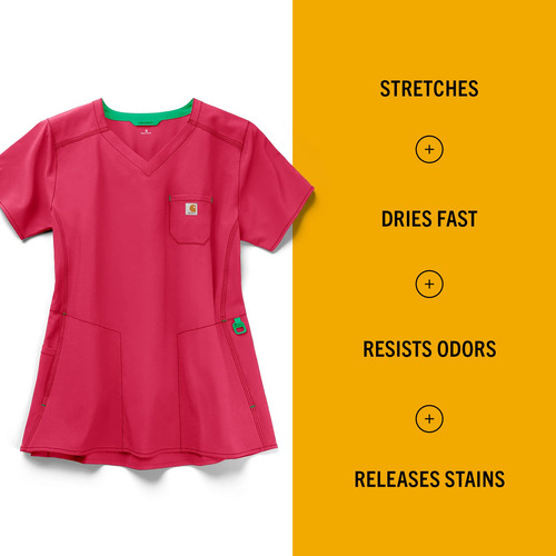 Camiseta Scrub Carhartt Force Modern Fit Para Mujer Con Bols