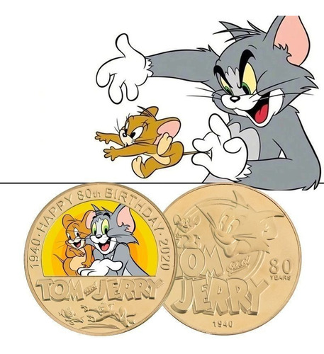 Moneda Conmemorativa Animada De Dibujos Animados De Tom Meta